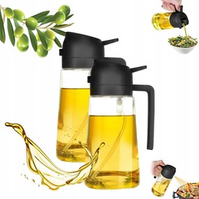 Szórófej Ecet Olaj Adagoló 2IN1 Üveg Főzés Grillezés Fekete