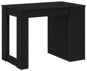íróasztal fiókkal polccal fekete tölgy 102x62x77,5cm gépelt fa