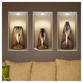 Wooden Vases 3D hatású 3 db-os falmatrica szett - Ambiance