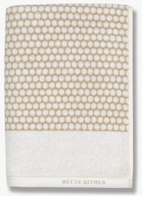 Fehér-bézs pamut törölköző szett 2 db-os 40x60 cm Grid – Mette Ditmer Denmark