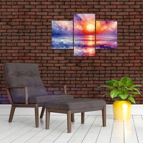 Kép - Színes művészi naplemente (90x60 cm)