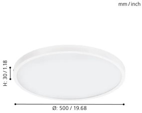 Eglo 97271 - Fényerőszabályozható LED mennyezeti lámpatest FUEVA 1 1xLED/25W/230V 3000K