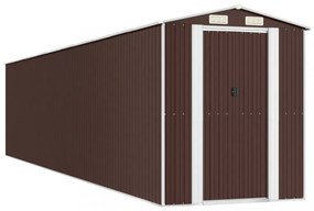sötétbarna horganyzott acél kerti fészer 192 x 938 x 223 cm