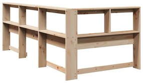 Könyvespolc fejtámla L-alakú 80 cm tömörfa fenyőfa