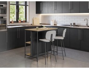 Bárasztal tölgyfa dekorral 60x100 cm Sagi – Marckeric