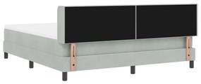 Boxspring Ágy Mattal Világosszürke 180x200 cm Bársony
