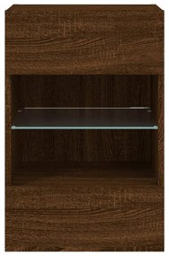 barna tölgyszínű fali TV-szekrény LED-del 40x30x60,5 cm