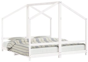 fehér tömör fenyőfa gyerekágykeret 2 x (90 x 200) cm