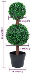zöld gömbalakú cserepes műpuszpáng 60 cm