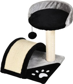 PawHut Macska Fa Karcoló Poszt Játék Labdával - Fekete Macska Karcoló Fa 35,5 x 37 x 46 cm | Aosom