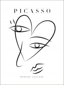 Picasso szív szem fekete-fehér Poszter 30x40cm #703