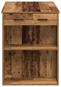 íróasztal fiókkal és polccal régi fa 102x62x77,5 cm gépelt fa