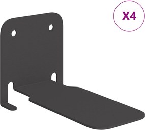 vidaXL Falpolc polcokkal tárolóval 4 pcs Fekete 6 x 10.8 x 6.6 cm