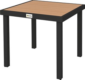 Outsunny Műanyag Kerti Asztal 78 x 78 x 74 cm Időjárásálló Alumínium Keret, Büfé Asztal, Kemping Asztal 4 Fő Részére, Balkon Asztal, Terasz Asztal Kül