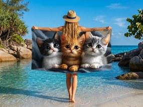 Gyorsan száradó strand fürdőlepedő CATTINO színes 70 x 140 cm, 100% mikroszál