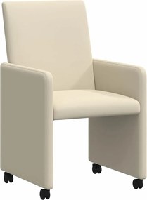 vidaXL Kerekes Étkező Székek 2 pcs Krém 57 x 66 x 94 cm Műbőr