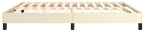 krémszínű műbőr rugós ágykeret 160x200 cm