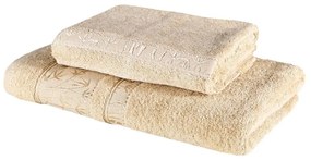 EMI világosbarna bambusz törölköző és fürdőlepedő szett 2 db