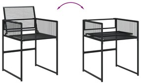 11 részes fekete polyrattan kerti étkezőgarnitúra