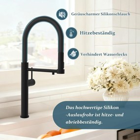 Mosogatócsaptelep ELITE EDITION KF1730 kihúzható zuhanyfejjel, szűrtvíz-kivezetéssel, több színben — Szálcsiszolt nikkel