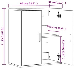2 db betonszürke szerelt fa tálalószekrény 60 x 31 x 70 cm