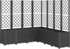 vidaXL fekete polipropilén rácsos kerti ültetőláda 160 x 160 x 140 cm
