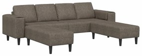 Kanapé Szett 3 pcs Sötétszürke Műbőr velúr