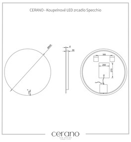 CERANO - Specchio LED fürdőszobai tükör - Ø 60 cm