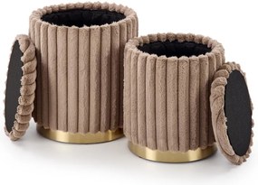 FIDO két puffból álló szett cappuccino / arany
