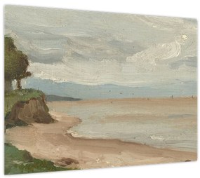 Kép - Jean-Baptiste-Camille Corot, Beach Near Etretat, reprodukciók (70x50 cm)