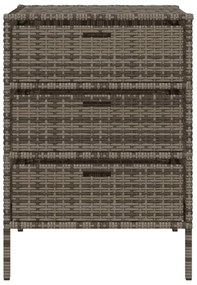 szürke polyrattan kerti tárolószekrény 55 x 59 x 80 cm