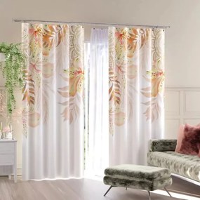 Modern függöny színes nyomtatott szövet Bruner levelekkel 150x250cm