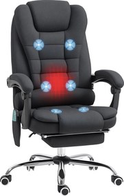 Vinsetto Irodai Szék Masszázs Funkcióval, Ergonomikus Ülőke Dőlésszabályzóval és Fűtési Funkcióval, Magasságállítható Számítógépes Szék Lábpihentetőve