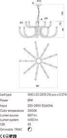 Csillár Fényes Fehér LUXOR REDO 01-3231