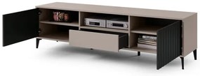 TV szekrény RONJA fiókkal, taupe/fekete színben