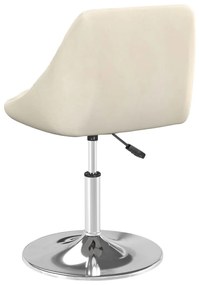 vidaXL 6 db krémszínű bársony dönthető étkezőszék