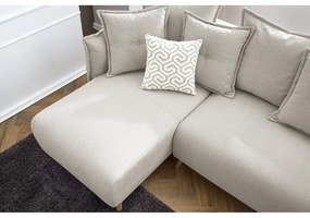 Krémszínű kinyitható sarokkanapé (variálható) Nessa – Bobochic Paris