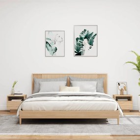 2 db sonoma tölgy színű éjjeliszekrény LED-ekkel 40x39x37 cm