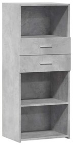 betonszürke szerelt fa magasszekrény 50 x 42,5 x 124 cm