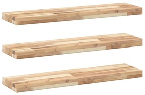 3 db kezeletlen tömör akácfa függőpolc 80 x 20 x 4 cm