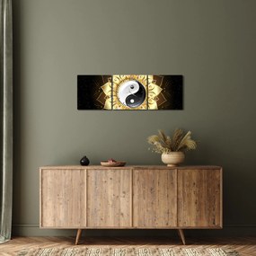 Kép - arany yin-yang (órával) (90x30 cm)