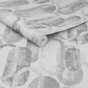 Szürke Tapéta A Szobába Geometrikus Art Deco Minta Dekoratív Tapéta