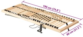 Elektromos Rácsos Ágyváz 26 Rácsos, 7 Zónás, 80 x 190 cm