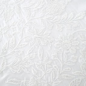 Fehér egyszemélyes pamut ágyneműhuzat 135x200 cm Embroidery Floral – Bianca