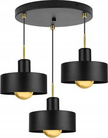 Függő Mennyezeti Lámpa Fekete Fehér Loft Csillár Hármas Arany Csillogás