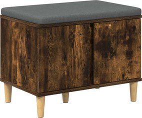 vidaXL Előtér pad Füstölt Tölgy 60 x 38 x 46 cm Műanyag Fa és Szövet