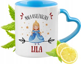 Kék bögre szív alakú füllel Liliomnak Ideális Ajándék