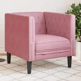 rózsaszín bársony Chesterfield kanapéfotel