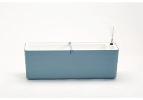 Plastia Berberis 60 önöntöző virágláda, szürkés- kék + fehér, 60 cm