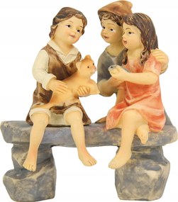Betlehem figura 'Gyerekcsoport cicával'- 9cm magas, 12cm magas figurákhoz